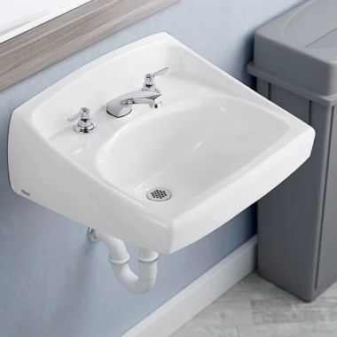 Click here to see American Standard 0356015USMCA.020 American Standard Lucerne D-Shaped Wall-Hung Bathroom Sink, 8
