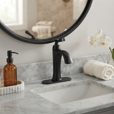 Click here to see American Standard 7617107.243 American Standard Single-Handle Bathroom Faucet With Push Pop-Up, Supply Lines, and 4