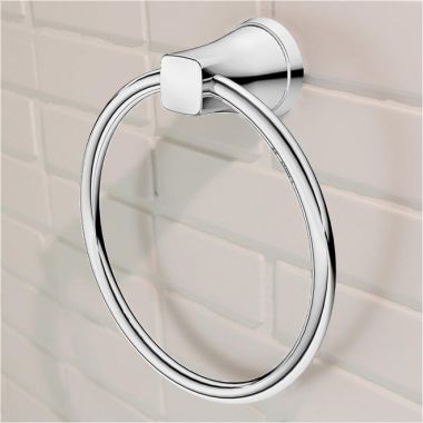 Click here to see American Standard 7617190.002 American Standard Glenmere Round Wall Mounted Towel Ring, Chrome - 7617190.002