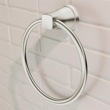 Click here to see American Standard 7617190.295 American Standard Glenmere Round Wall Mounted Towel Ring, Brushed Nickel - 7617190.295