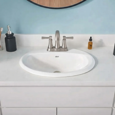 Click here to see American Standard 7617207.295 American Standard Glenmere Centerset Bathroom Faucet with Metal Push Pop-Up, 2 Handle, ADA, WaterSense, 1.2 GPM, Brushed Nickel - 7617207.295