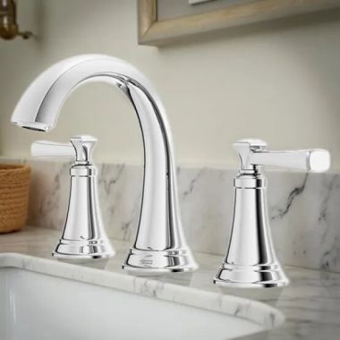 Click here to see American Standard 7617807.002 American Standard Glenmere Widespread Bathroom Faucet with Metal Push Pop-Up, Speed Connect Hose, ADA, WaterSense, 1.2 GPM, Polished Chrome - 7617807.002
