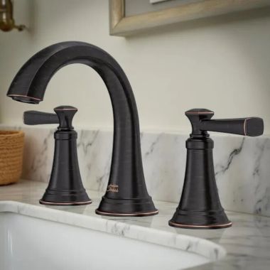 Click here to see American Standard 7617807.278 American Standard Glenmere Widespread Bathroom Faucet with Metal Push Pop-Up, Speed Connect Hose, WaterSense, 1.2 GPM, Legacy Bronze - 7617807.278