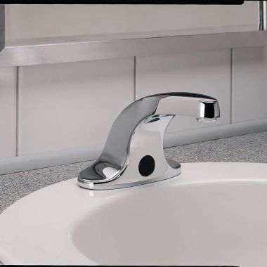 Click here to see American Standard 605B214.002 American Standard Innsbrook Selectronic Centerset Bathroom Faucet, Sensor Operated, Lead-Free, WaterSense, ADA, 0.35 GPM, Polished Chrome - 605B214.002