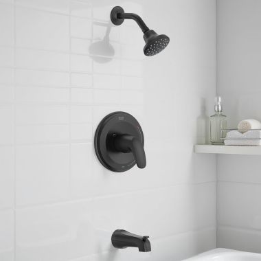 Click here to see American Standard TU075508.243 American Standard Colony Pro Tub and Shower Trim with Double Ceramic Pressure Balance Cartridge, Less Shower Head, Matte Black - TU075.508.243