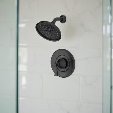 Click here to see American Standard TU617507.243 American Standard Glenmere Shower Only Trim Kit with Lever Handle, ADA-Compliant, 1.8 GPM, Matte Black - TU617507.243