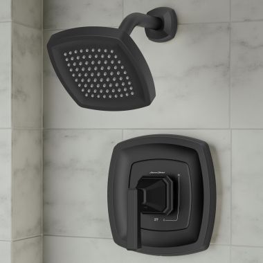 Click here to see American Standard TU612501.243 American Standard Crawford Pressure Balance Shower Trim, ADA, Metal Lever Handle, 0.5 GPM, Matte Black - TU612501.243