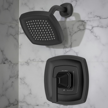 Click here to see American Standard TU612507.243 American Standard Crawford Shower Trim with Water-Saving Showerhead, WaterSense, 1.8 GPM, Matte Black - TU612507.243