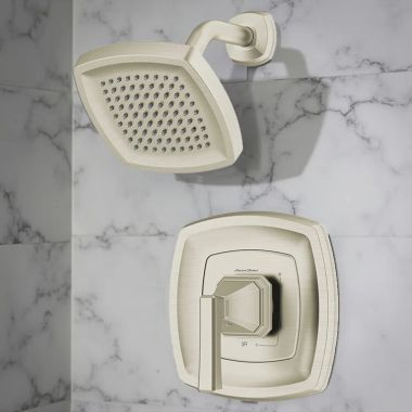 Click here to see American Standard TU612507.295 American Standard Crawford Shower Trim with Water-Saving Showerhead, WaterSense, 1.8 GPM, Brushed Nickel - TU612507.295