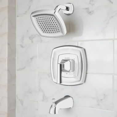 Click here to see American Standard TU612508.002 American Standard Crawford Tub/Shower Trim with Water-Saving Showerhead, WaterSense, 1.8 GPM, Chrome - TU612508.002
