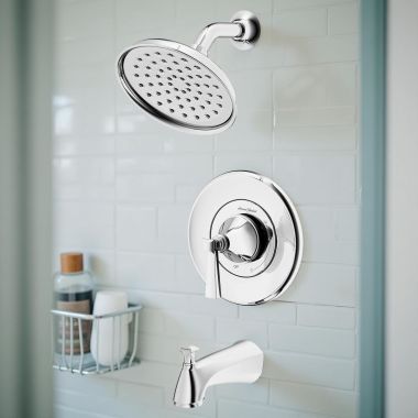 Click here to see American Standard TU617502.002 American Standard Glenmere Tub/Shower Trim Kit with Showerhead, 2.5 GPM, Chrome - TU617502.002