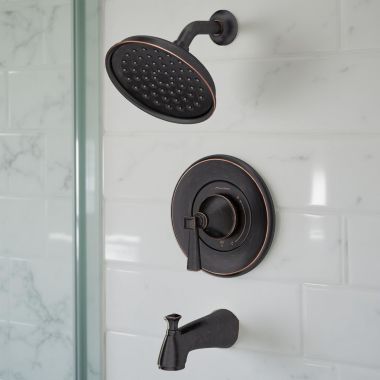 Click here to see American Standard TU617508.278 American Standard Glenmere Tub/Shower Trim Kit with Water-Saving Showerhead, WaterSense, 1.8 GPM, Legacy Bronze - TU617508.278