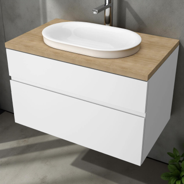 Click here to see American Standard 7813001.478 American Standard Studio S Above Counter Sink Top with Center Hole, Ash - 7813001.478 