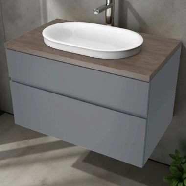 Click here to see American Standard 7813001.479 American Standard Studio S Above Counter Sink Top with Center Hole, Walnut - 7813001.479