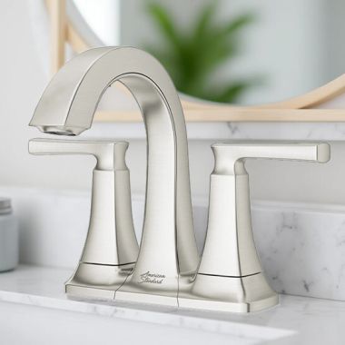 Click here to see American Standard 7426201.295 American Standard Belmeade Centerset Bathroom Faucet With Metal Push Pop-Up, ADA, Brushed Nickel - 7426201.295