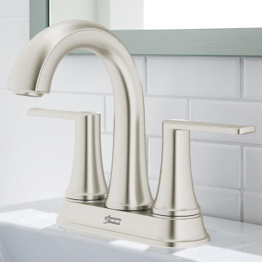 Click here to see American Standard 7428201.295 American Standard Corsham Centerset Bathroom Faucet With Metal Push Pop-Up, ADA, Brushed Nickel - 7428201.295