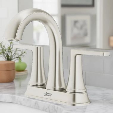 Click here to see American Standard 7429201.295 American Standard Becklow Centerset Bathroom Faucet With Metal Push Pop-Up, ADA, Brushed Nickel - 7429201.295