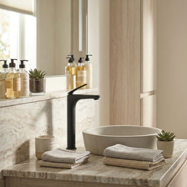 Click here to see American Standard 7105172.243 American Standard Studio S Lavatory Faucet For Vessel Sinks. Single-Handle, WaterSense, 1.2 GPM, Matte Black - 7105172.243