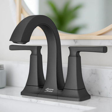 Click here to see American Standard 7426201.243 American Standard Belmeade Centerset Bathroom Faucet With Metal Push Pop-Up, ADA, Matte Black - 7426201.243