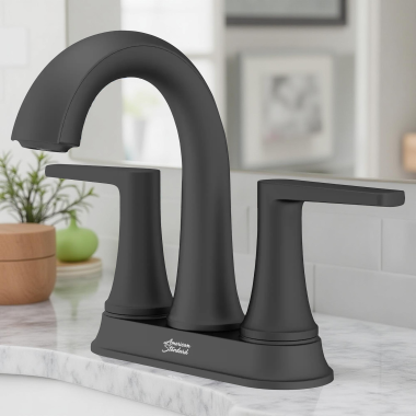 Click here to see American Standard 7429201.243 American Standard Becklow Centerset Bathroom Faucet With Metal Push Pop-Up, ADA, Matte Black - 7429201.243