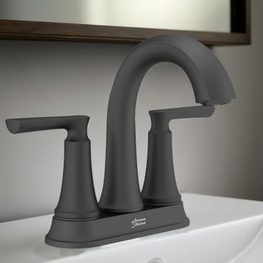 Click here to see American Standard 7427201.243 American Standard Braymer Centerset Bathroom Faucet With Metal Push Pop-Up, ADA, Matte Black - 7427201.243