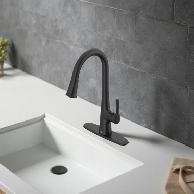 Click here to see American Standard 7441300.243 American Standard Southport Pull-Down Kitchen Faucet, Drip-Free, ADA-Compliant, 1.8 GPM, Matte Black - 7441300.243