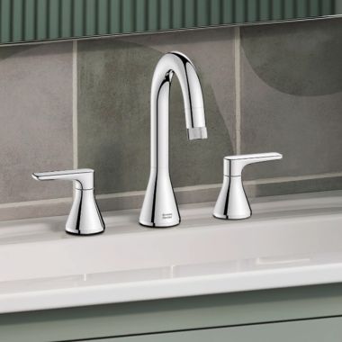 Click here to see American Standard 7061821.002 American Standard Aspirations Two-Handle Pull-Out Widespread Lavatory Faucet w/ Pop-Up, Polished Chrome - 7061821.002