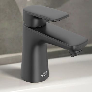 Click here to see American Standard 7061131.243 American Standard Aspirations One-Handle Petite Bathroom Faucet w/ Pop-up, 1.2 GPM, Matte Black - 7061131.243