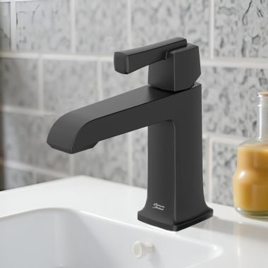 Click here to see American Standard 7353101.243 American Standard Townsend Single-Handle Bathroom Faucet, Single-Hole, Lever Handle, ADA, 1.2 GPM, Matte Black - 7353101.243