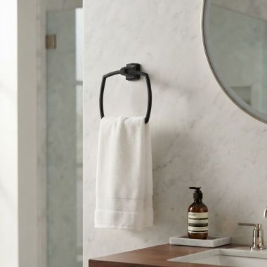 Click here to see  7353190.243 American Standard Townsend Single Post Wall Mounted Towel Ring, Matte Black - 7353.190.243