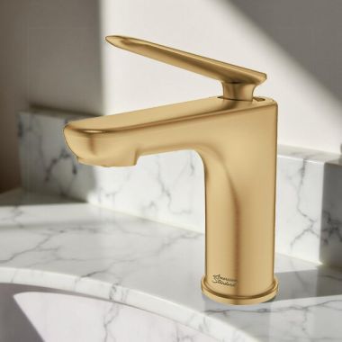 Click here to see American Standard 7105121.GN0 American Standard Studio Single Hole Bathroom Faucet with Pop-up Drain, 1.2 GPM, WaterSense, Legacy Bronze - 7105121.GN0