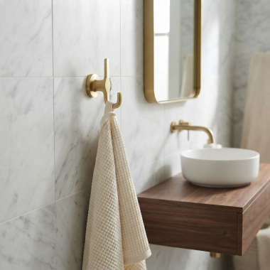 Click here to see American Standard 7105210.GN0 American Standard Studio S Double Robe Hook, Brushed Cool Sunrise - 7105210.GN0 