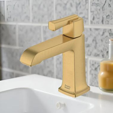 Click here to see American Standard 7353101.GN0 American Standard Townsend Single-Handle Bathroom Faucet, Single-Hole, Lever Handle, ADA, 1.2 GPM, Brushed Cool Sunrise - 7353101.GN0