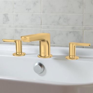 Click here to see American Standard T105900.GN0 American Standard Studio S Two-Handle Roman Tub Faucet Trim For Flash Rough-in Valves, Metal Lever Handles, ADA, Brushed Cool Sunrise - T105900.GN0