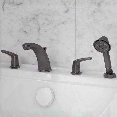 Click here to see American Standard T075921.278 American Standard Colony Pro Roman Tub Filler Trimwith Hand Shower, 2 GPM, 20 GPM, Legacy Bronze - T075921.278