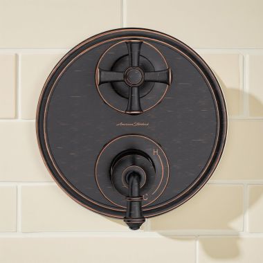 Click here to see American Standard TU052740.278 American Standard Delancey Pressure Balance Valve Trim with Diverter, ADA, Legacy Bronze - TU052740.278