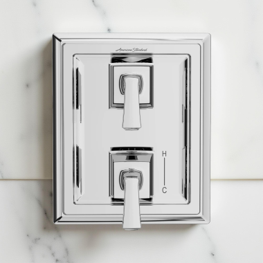 Click here to see American Standard TU455740.002 American Standard Town Square S Two Handle Pressure Balance Valve Trim with Diverter, ADA, Polished Chrome - TU455740.002