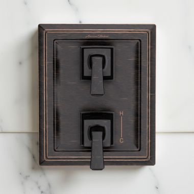 Click here to see American Standard TU455740.278 American Standard Town Square S Two Handle Pressure Balance Valve Trim with Diverter, ADA, Legacy Bronze - TU455740.278