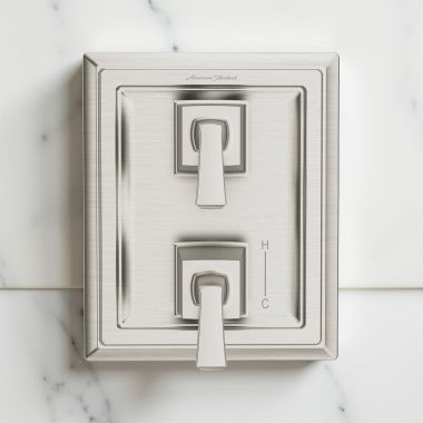 Click here to see American Standard TU455740.295 American Standard Town Square S Two Handle Pressure Balance Valve Trim with Diverter, ADA, Brushed Nickel - TU455740.295