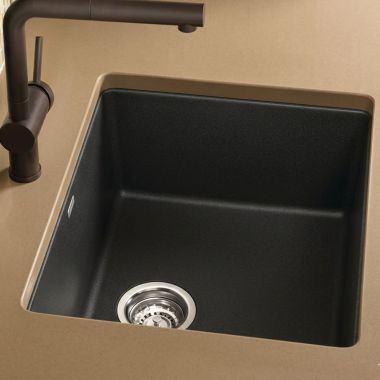 Click here to see   Blanco Precis 20-3/4” x 18” Large Bowl Undermount Sink, Coal Black - 442933