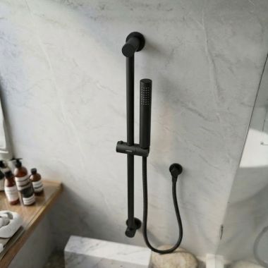 Click here to see Moen 3887EP15BL Moen Eco-Performance Hand Shower with Slide Bar, Single-Function, 1.5 GPM, WaterSense-Certified, Matte Black - 3887EP15BL