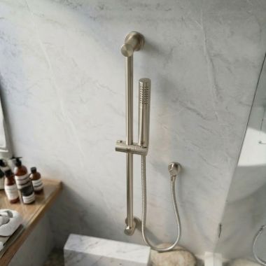 Click here to see Moen 3887EP15BN Moen Eco-Performance Hand Shower with Slide Bar, Single-Function, 1.5 GPM, WaterSense-Certified, Brushed Nickel - 3887EPBN