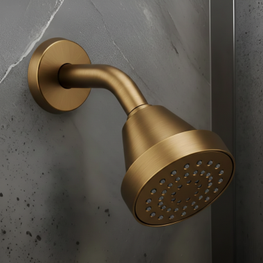 Click here to see Moen 6399BZG Moen Align Single-Function Showerhead, 2.5 GPM, Round, Bronzed Gold - 6399BZG
