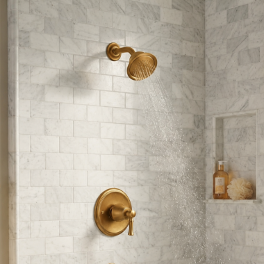 Click here to see Moen T2182EPBZG Moen Dartmoor Posi-Temp Single-Handle Shower Trim, 1.75 GPM, Bronzed Gold - T2182EPBZG