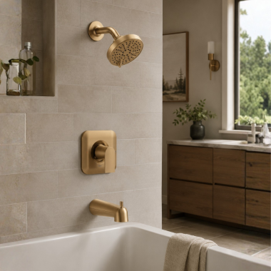 Click here to see Moen T2473EPBZG Moen Genta LX Posi-Temp Single-Handle Tub/Shower Faucet, 1.75 GPM, Bronzed Gold - T2473EPBZG