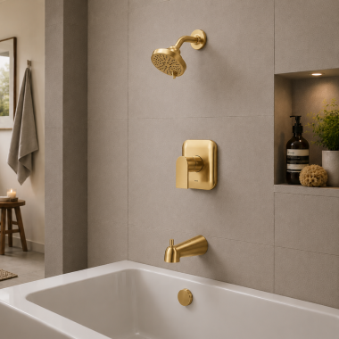 Click here to see Moen UT2473EPBZG Moen Genta LX M-CORE 2 Single-Handle Tub/Shower Trim with 6-Function, Lever Handle, 1.75 GPM, Bronzed Gold - UT2473EPBZG