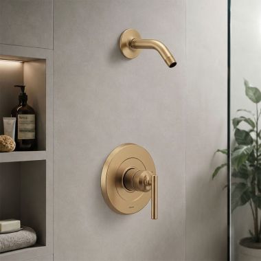 Click here to see Moen UT2902NHBZG Moen Gibson M-Core 2-Series Single-Handle Shower Faucet, Lever Handle, M-PACT, Less Showerhead, Bronzed Gold - UT2902NHBZG