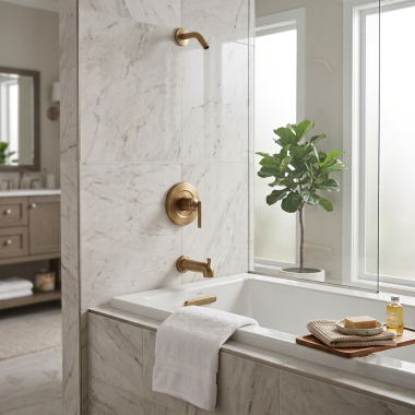 Click here to see Moen UT2903NHBZG Moen Gibson M-Core 2-Series Tub/Shower Faucet, M-PACT, Single Lever Handle, Less Showerhead, Bronzed Gold - UT2903NHBZG