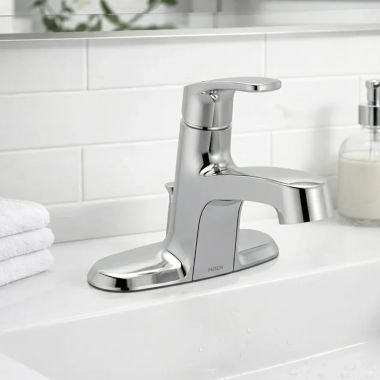 Click here to see Moen L45701 Moen Chateau Single-Handle Low Arc Centerset Bathroom Faucet, 1.2 GPM, Chrome - L45701