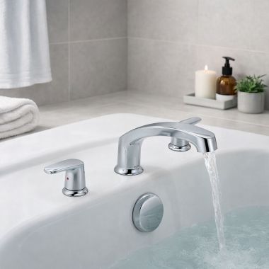 Click here to see Moen T5990 Moen Chateau Two-Handle Low Arc Roman Tub Faucet Trim, Chrome - T5990